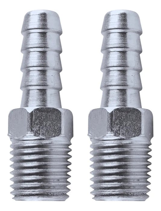 Kit 5 Espigão Conector Rosca Npt Macho 1/4 Mangueira 3/8