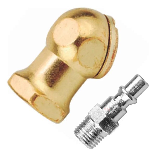 Bico Bola Encher Pneus Rosca 1/4 Bsp Steula + Pino Engate