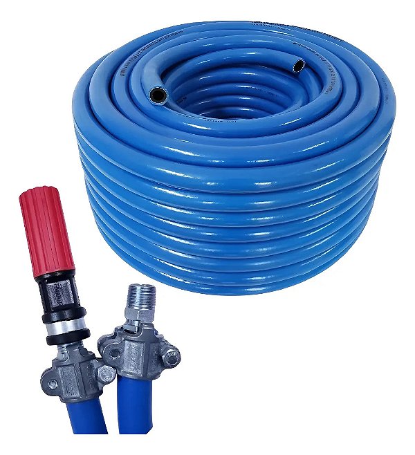 Mangueira Ibirá 1/2 Lavar Auto 25 Metros Kit Completo Pt1000 Azul