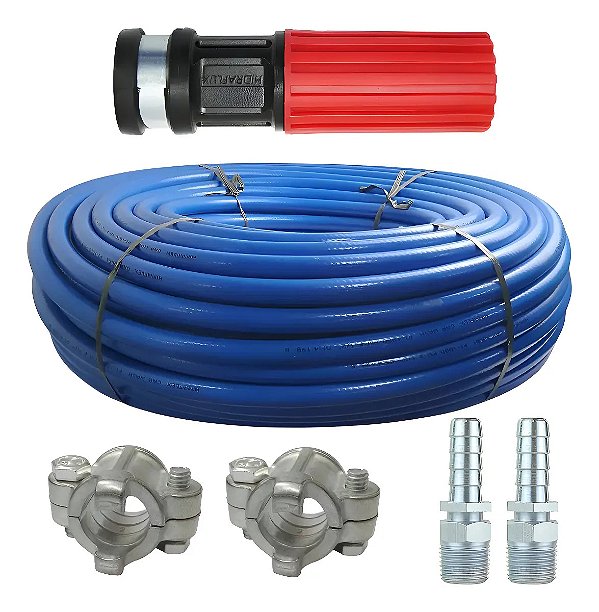 Kit Mangueira Lava Rápido 15 Mts Auto Jato 1/2 + Acessórios