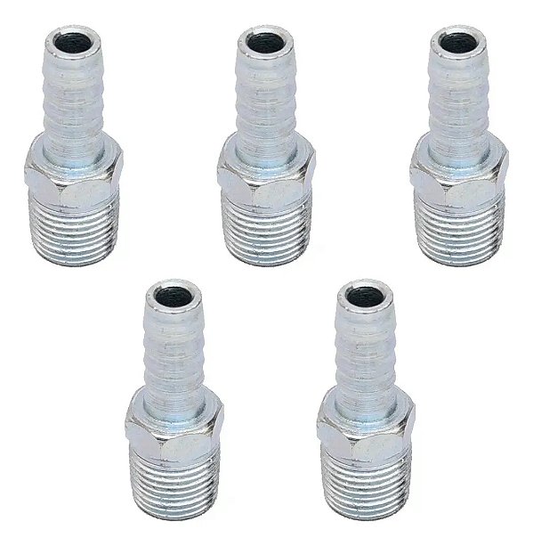 Kit 5 Espigão Fixo Macho Npt Rosca X Escama 3/8''x 5/16''