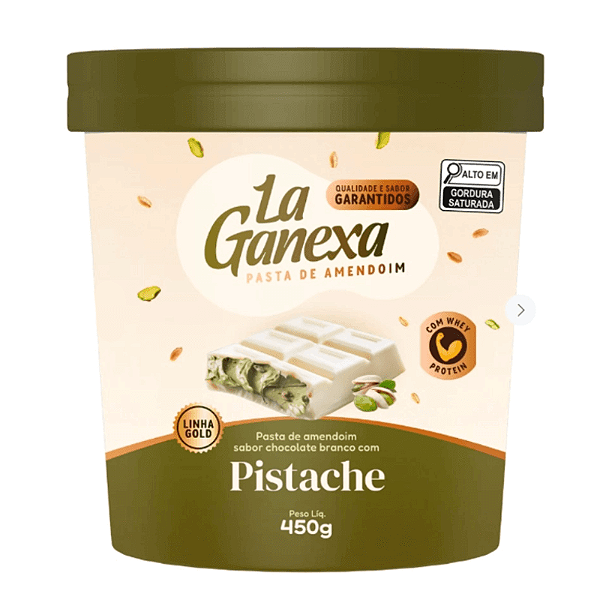 La Ganexa Pasta de Amendoim Sabor Chocolate Branco com Pistache