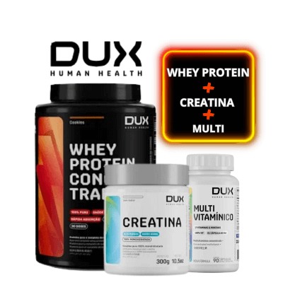 Kit DUX Whey Protein + Creatina + Multivitamínico