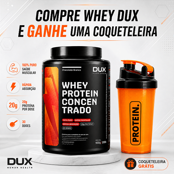Whey Protein Dux 900g + Coqueteleira Exclusiva Grátis