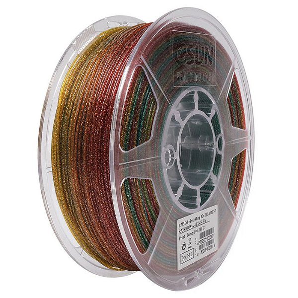 Filamento 3D PLA eTwinkling Rainbow A Glitter 1Kg Esun