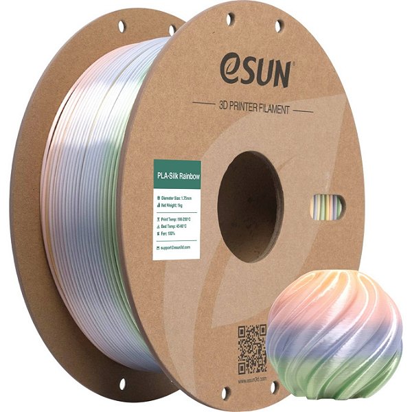 Filamento 3D PLA Silk Rainbow Huago Mountain Montanha Huago 1Kg Esun