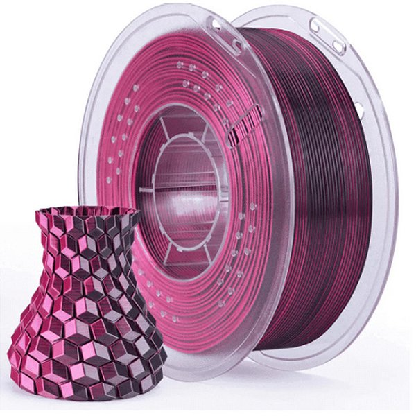 Filamento 3D PLA Silk Preto e Vermelho Black Red Duo Color 1Kg Elegoo