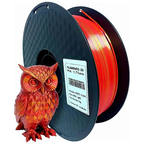 Filamento PLa Vermelho e Dourado Duocolor hyper Speed 1Kg MasterPrint