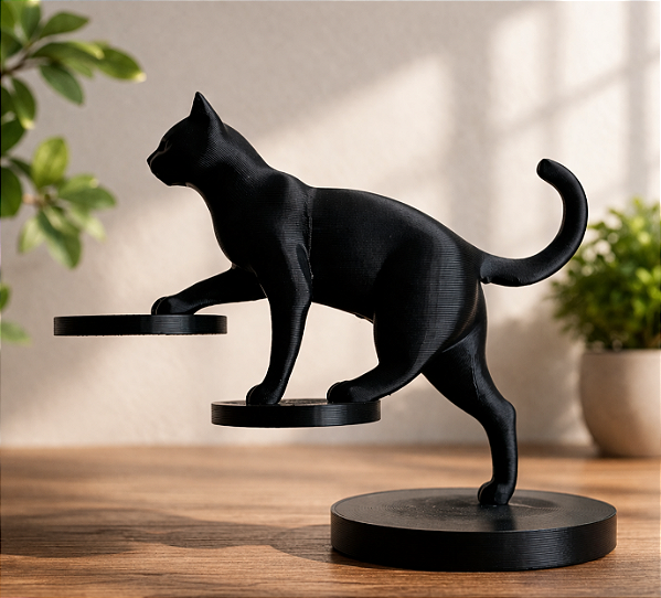 Estatueta Gato se equilibrando