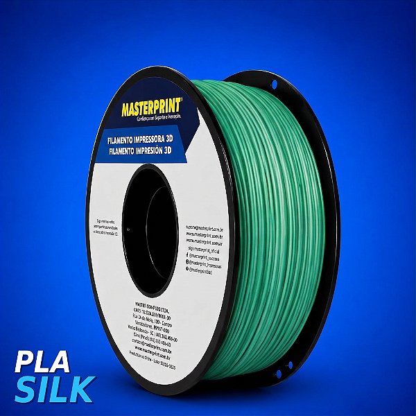 Filamento 3D PLA SILK 1,75mm Masterprint 1Kg - VERDE