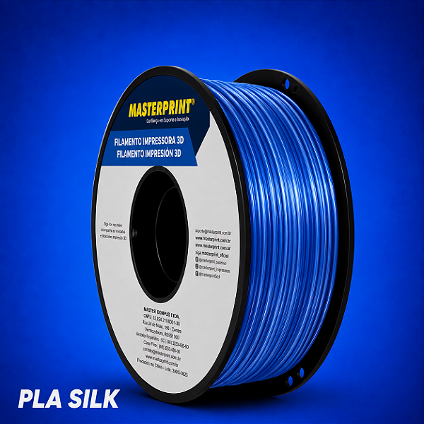 Filamento 3D PLA SILK 1,75mm Masterprint 1Kg - AZUL