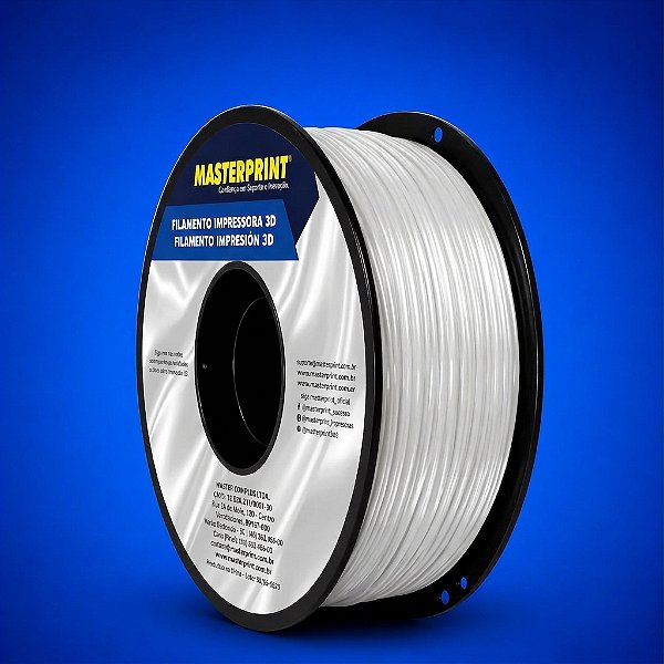 Filamento 3D PLA SILK 1,75mm Masterprint 1Kg - BRANCO