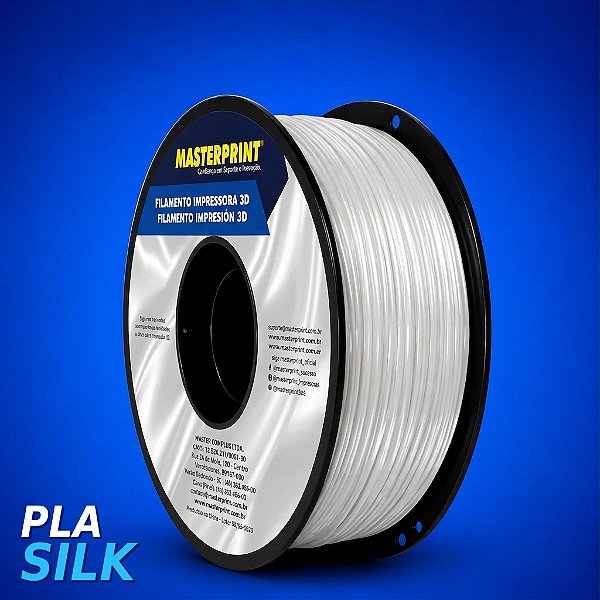 Filamento 3D PLA SILK 1,75mm Masterprint 1Kg - BRANCO