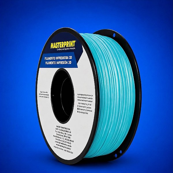 Filamento 3D PLA SILK 1,75mm Masterprint 1Kg - AZUL TIFFANY