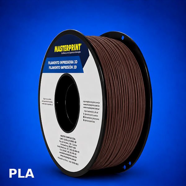 Filamento 3D PLA 1,75mm Masterprint 1Kg MARROM ESCURO