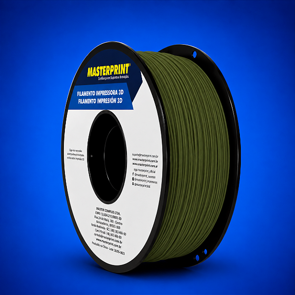 Filamento 3D PLA 1,75mm Masterprint 1Kg FOSCO VERDE MILITAR