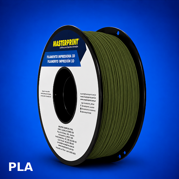 Filamento 3D PLA 1,75mm Masterprint 1Kg FOSCO VERDE MILITAR