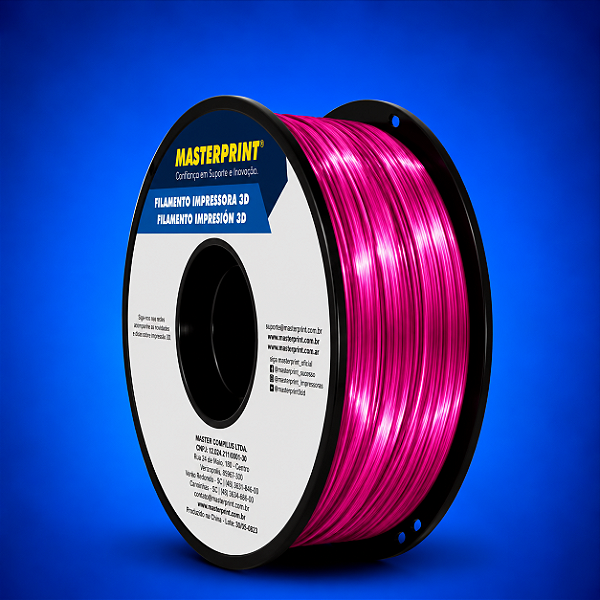 Filamento 3D PLA SILK 1,75mm Masterprint 1Kg - VERMELHO PÚRPURA