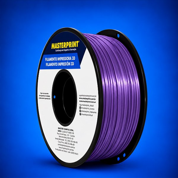 Filamento 3D PLA SILK 1,75mm Masterprint 1Kg - ROXO