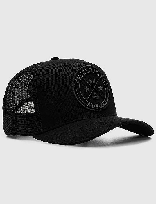 Boné Trucker Brasão All Black MVCK