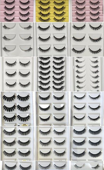 Cartela de cílios postiços com 5 pares