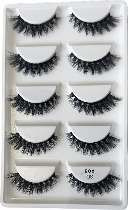 Cílios 3D X08 5 pares