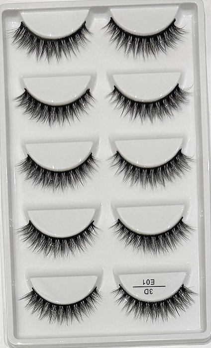 Cílios 3D E01 5 pares