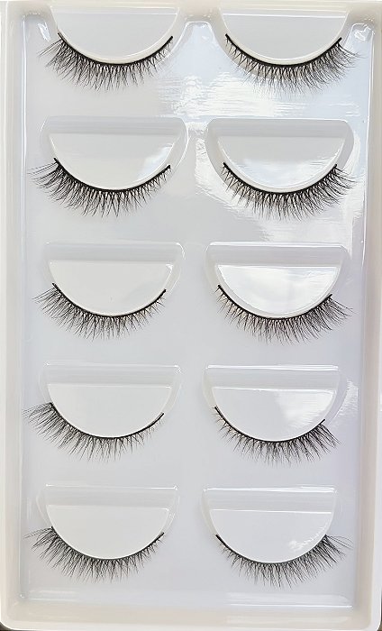 Cílios postiços 05 pares modelo Ny07