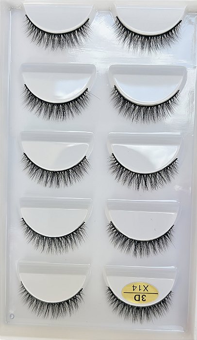 Cílios postiços 05 pares modelo X14