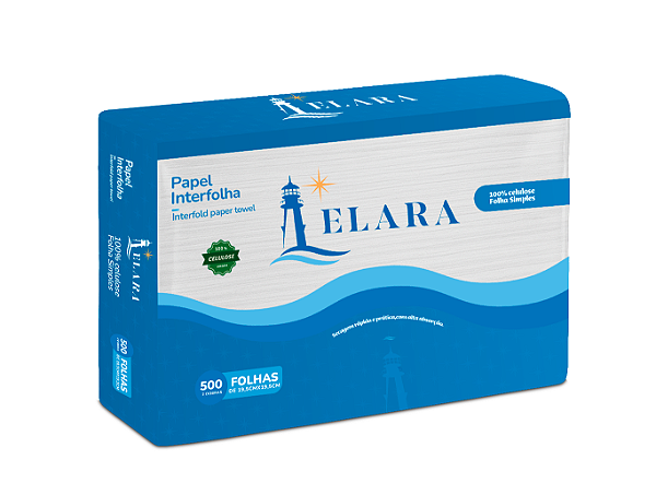Papel Toalha Interfolhado 100% Celulose 500 Folhas