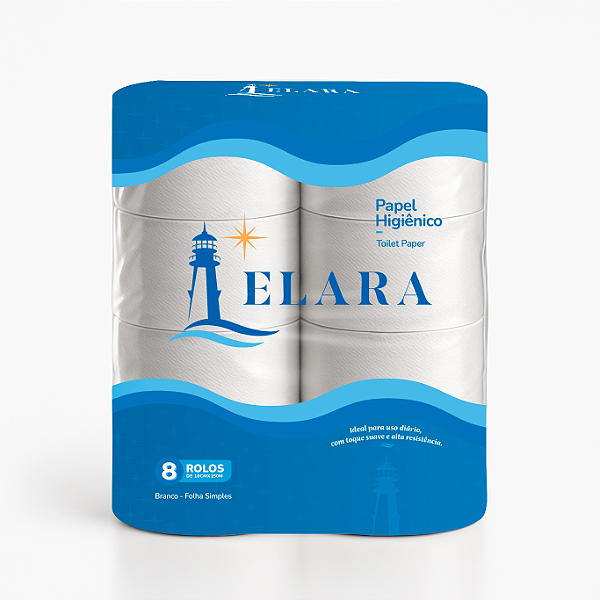 Papel Higiênico Elara 8 Rolos Folha Simples