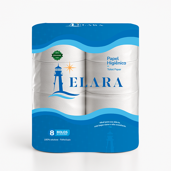 Papel Higiênico Elara 8 Rolos 200m Dupla Folha