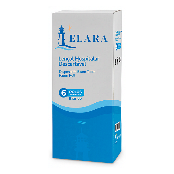 Lençol Hospitalar Branco Descartável 6 Rolos