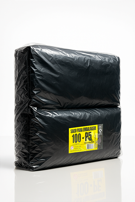 Saco de Lixo Preto 100L P5 Pacote 100 Un