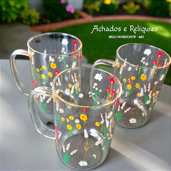 Caneca de Vidro Borossilicato Resistente a Calor Bouquet da Wolff