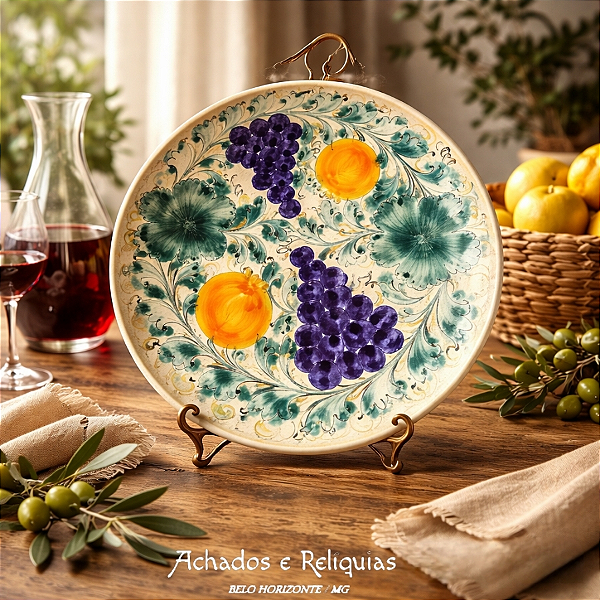 Conjuntos de Pratos Rasos Luiz Salvador - Itaipava Cerâmica Artesanal com Frutas e Flores