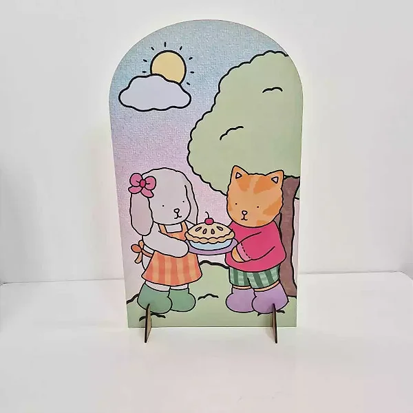 Kit Festa na Mesa 50cm Bobbie Goods Painel Redondo Romano e Display Mdf Decoração
