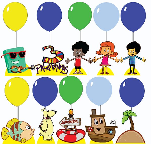 3 Palavrinhas Centro de Mesa