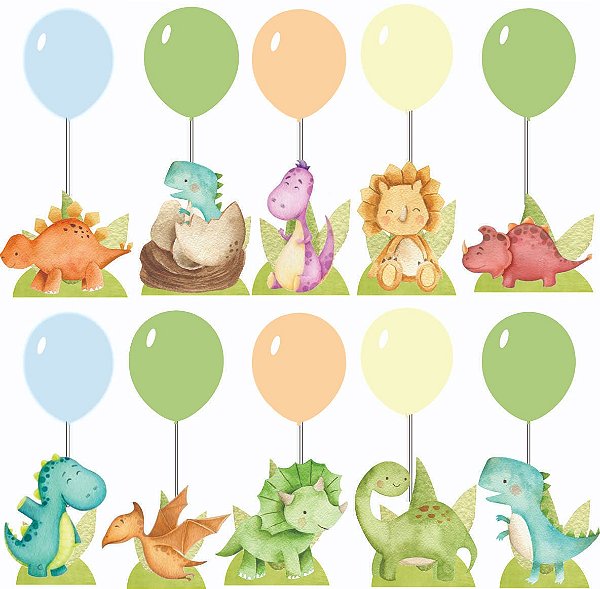 Dino Baby Aquarelado Centro de Mesa