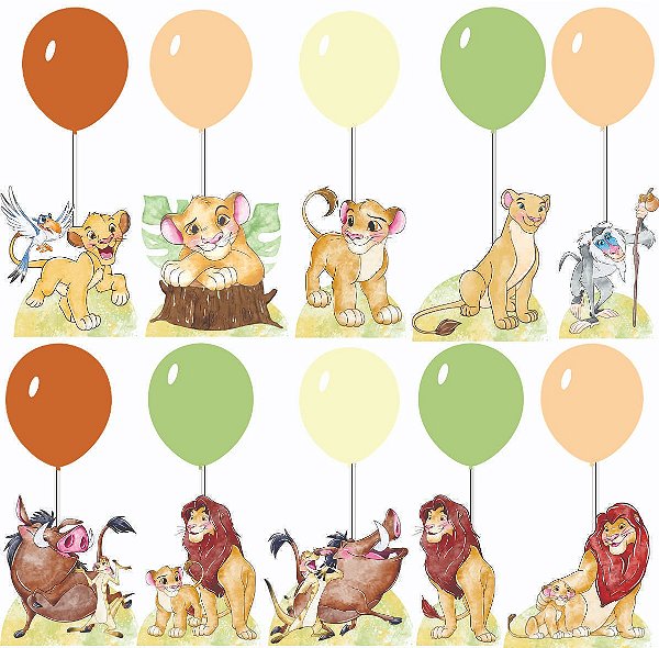 Rei Leão Aquarelado Centro de Mesa