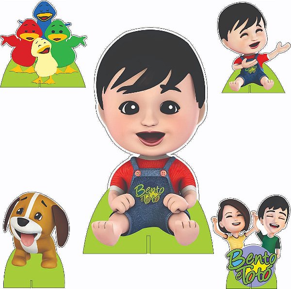 Bento e Totó Kit 1 Display de Chão 4 de Mesa Festa Cenários Totens