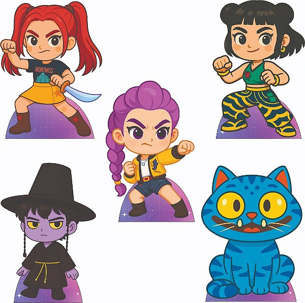 Tema Guerreiras Do Kpop Cute 1 Kit 5 Displays Mdf Totem
