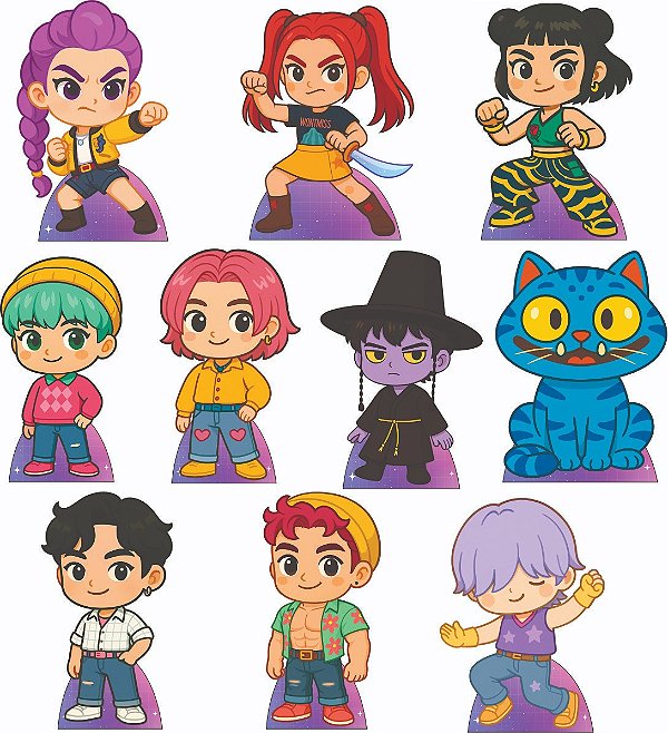 Kit 10 Displays Mdf Guerreiras Do Kpop Cute 1 Decoração