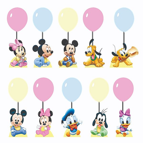Turma do Mickey Baby Centros de Mesa com Balão