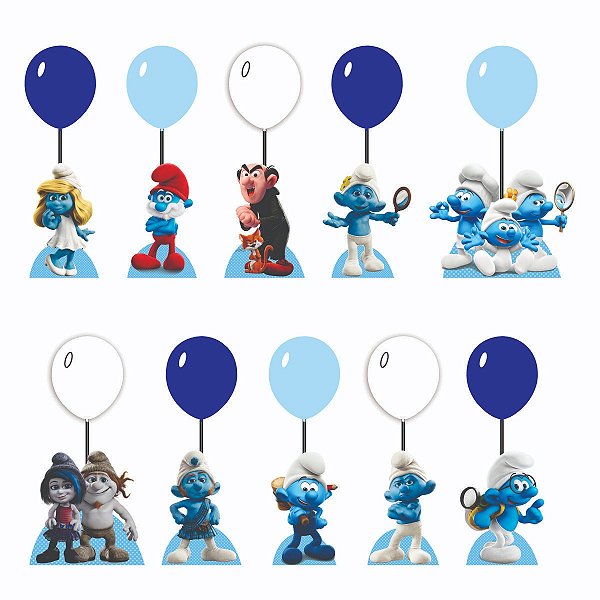 Smurfs Centro de Mesa com Balão