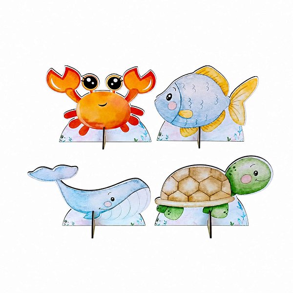 Fundo do Mar Maculino Aquarelado 4 Displays