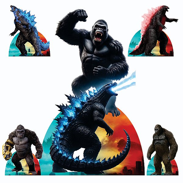 GodZilla X King Kong 1 Display de Chão e 4 de Mesa