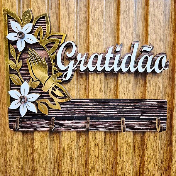 Porta Chave Gratidão e Fé