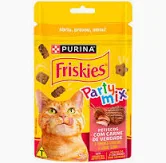 Petisco Friskies Party Mix sabor Cordeiro, Carne Suína e Carne de 40g da Purina