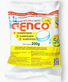 Tablete de cloro 3 em 1 Genco 200g